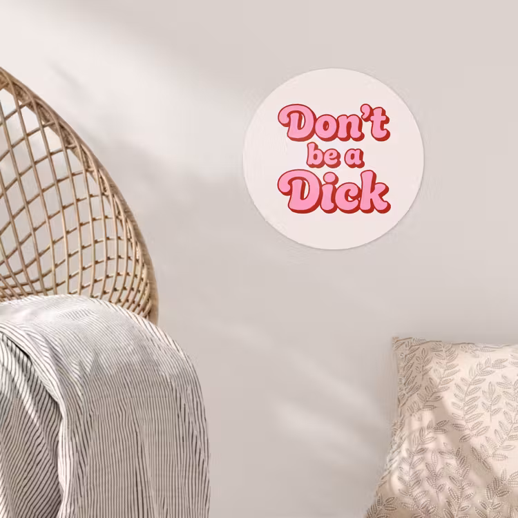 Tekst - Boodschap - Roze Wandcirkel behangsticker klein -sfeer4