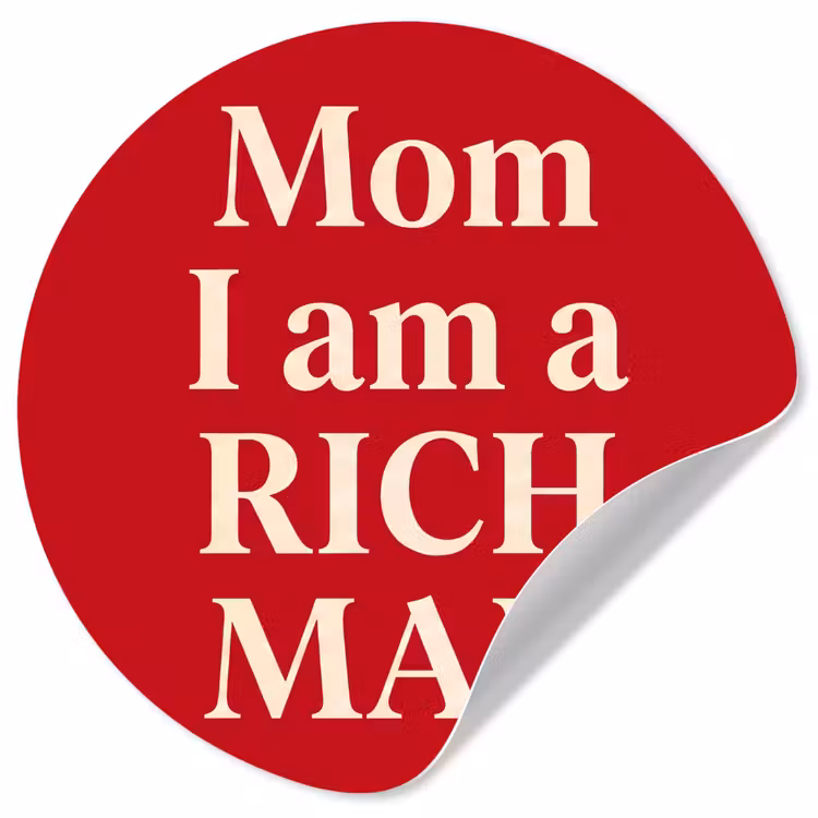 Tekst - Rijkdom - Motivatie - Rood - Modern Wandcirkel behangsticker klein -3d