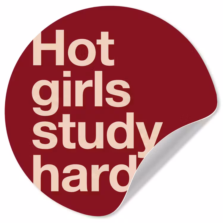 Tekst - Studie - Motivatie - Modern - Rood Wandcirkel behangsticker klein -3d