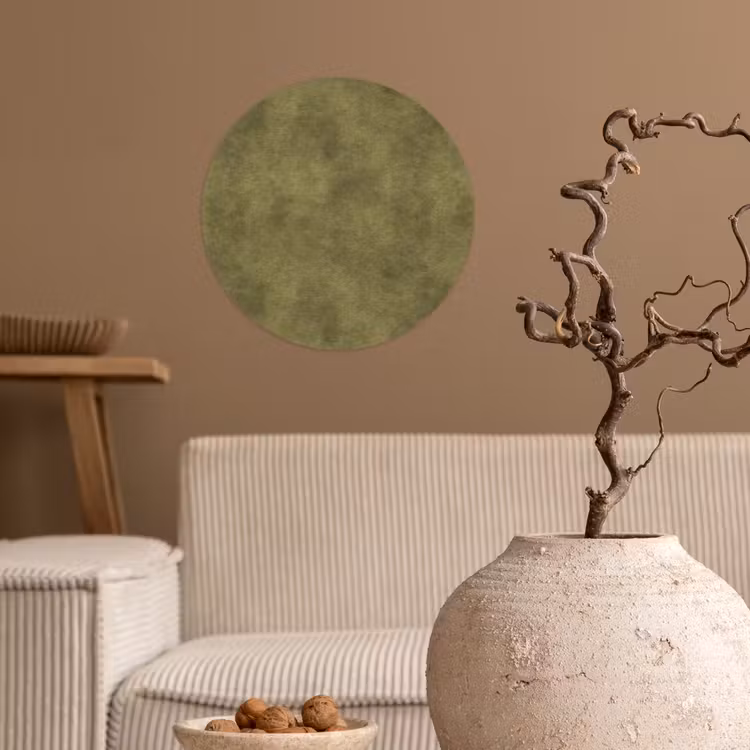 Textuur - Abstract - Groen Wandcirkel behangsticker klein 186 -sfeer1