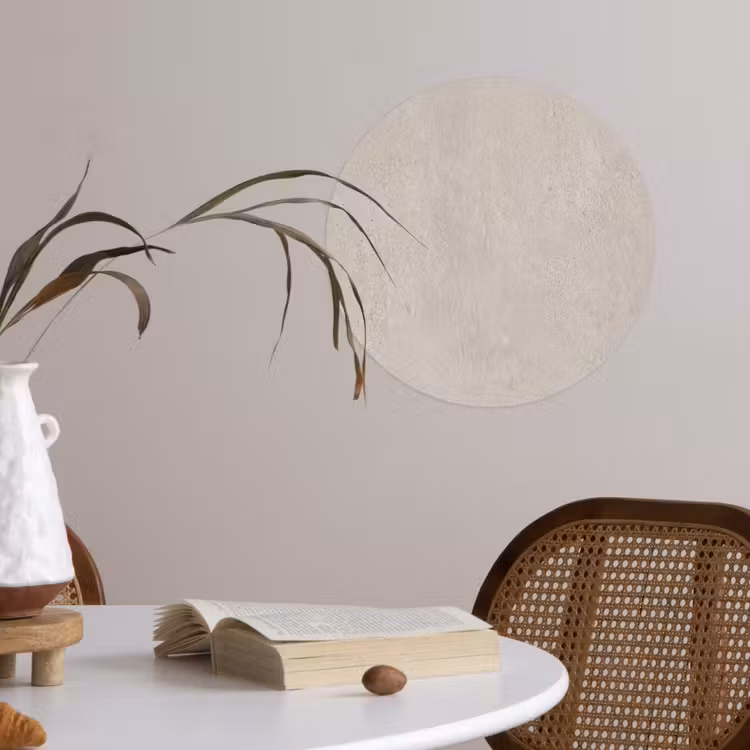 Textuur - Effen - Abstract - Beige Wandcirkel behangsticker klein -sfeer3