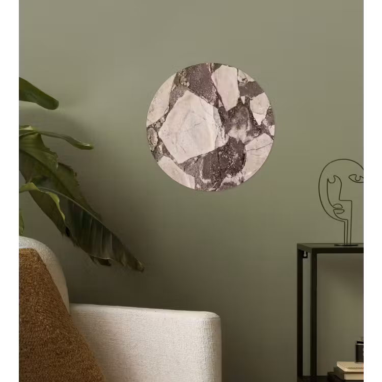 Textuur - Marmer - Abstract - Beige - Bruin Wandcirkel behangsticker klein -sfeer2
