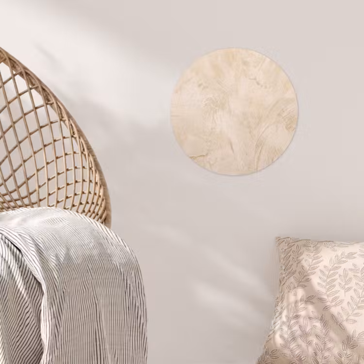 Textuur - Patroon - Abstract - Modern - Beige Wandcirkel behangsticker klein -sfeer4