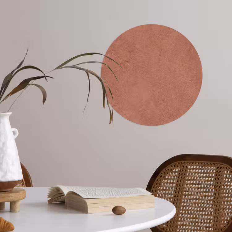 Textuur - Roodbruin - Grof - Modern Wandcirkel behangsticker klein -sfeer3
