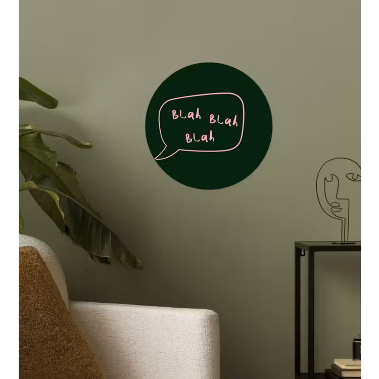 Tekstwolkje - Donkergroen - BLAH BLAH BLAH Wandcirkel behangsticker klein -sfeer2