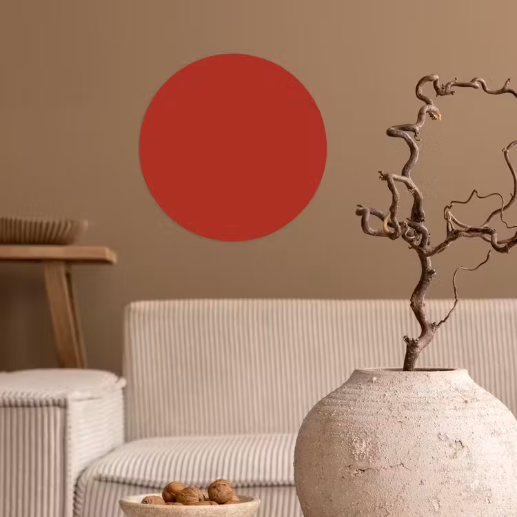 Deep - Crimson - Rood Wandcirkel behangsticker klein 186 -sfeer1