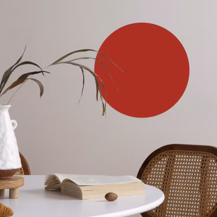 Deep - Crimson - Rood Wandcirkel behangsticker klein 186 -sfeer3
