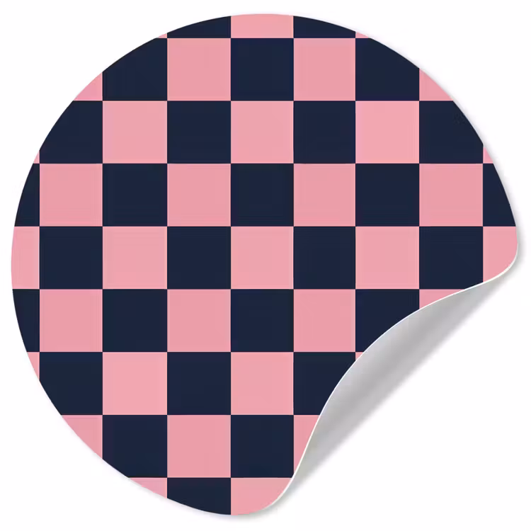 Traditioneel - Patroon - Blauw - Roze Wandcirkel behangsticker klein 186 -3d