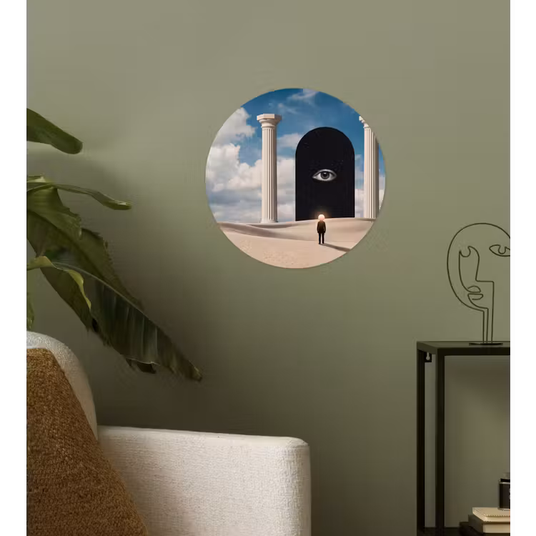 Runde Tapete - Traum – Wüste – Auge - Droom - Woestijn - Oog Wandcirkel behangsticker klein