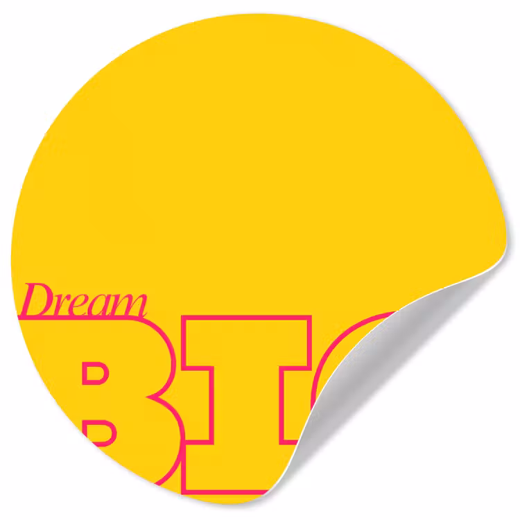 Dream big - Geel - Grafisch Wandcirkel behangsticker klein -3d
