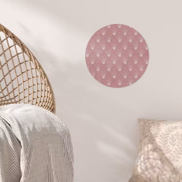 Trendy - Patroon - Roze Wandcirkel behangsticker klein 186 -sfeer4