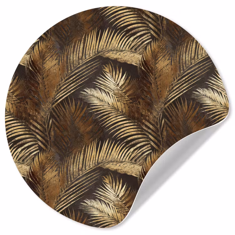 Tropisch - Bladeren - Goud Wandcirkel behangsticker klein 186 -3d