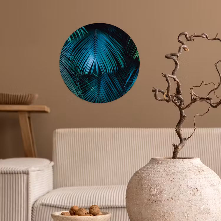 Inductie beschermer - Inductie afdekplaat - Tropical - Jungle - Bladeren - Groen Wandcirkel behangsticker klein -sfeer1