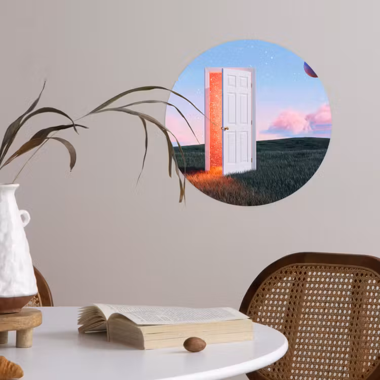 Runde Tapete - Tür – Fantasie – Raum - Deur - Fantasie - Ruimte Wandcirkel behangsticker klein