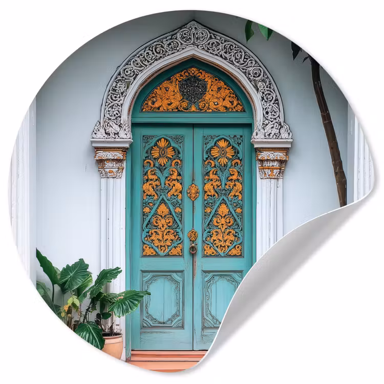 Deur - Patronen - Planten Wandcirkel behangsticker klein -3d