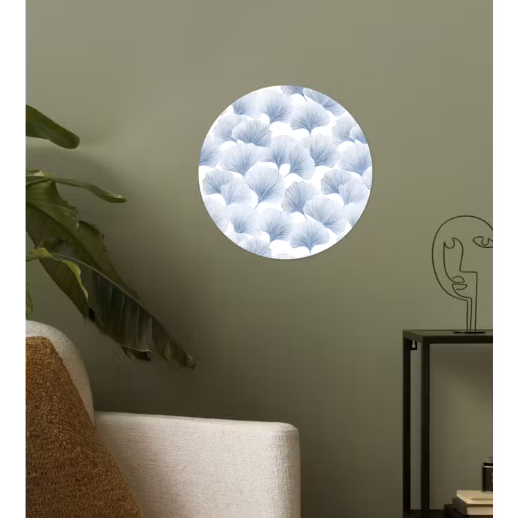 Waaier - Modern - Blauw Wandcirkel behangsticker klein 186 -sfeer2