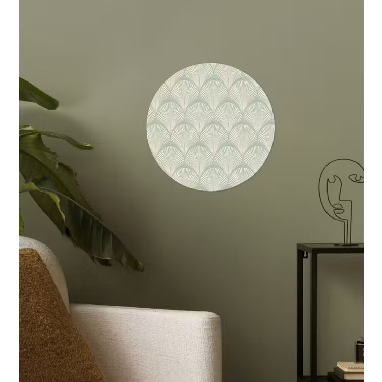 Waaiers - Patroon - Groen Wandcirkel behangsticker klein 186 -sfeer2