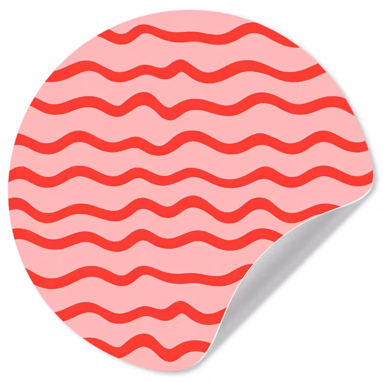 Speels - Patroon - Rood Wandcirkel behangsticker klein 186 -3d