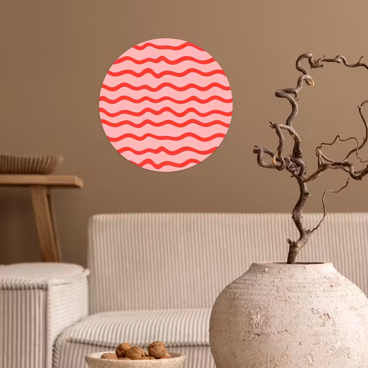 Speels - Patroon - Rood Wandcirkel behangsticker klein 186 -sfeer1