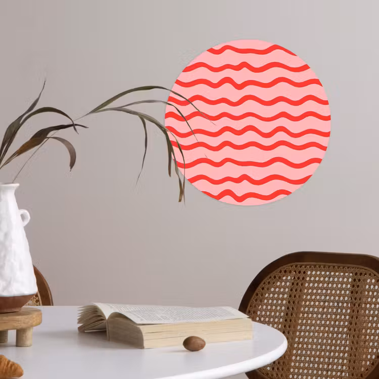 Speels - Patroon - Rood Wandcirkel behangsticker klein 186 -sfeer3