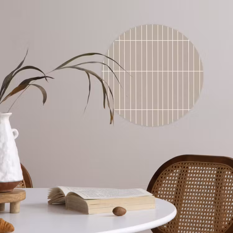 Verticaal - Wandtegel - Licht Beige Wandcirkel behangsticker klein 186 -sfeer3
