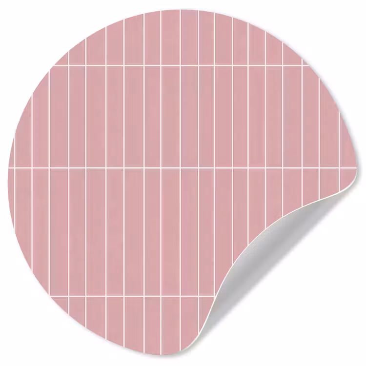 Verticaal - Wandtegel - Lichtroze Wandcirkel behangsticker klein 186 -3d