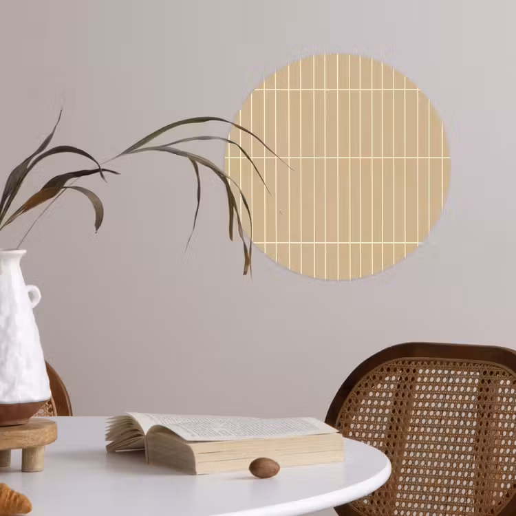 Verticaal - Wandtegel - Zand - Beige Wandcirkel behangsticker klein 186 -sfeer3