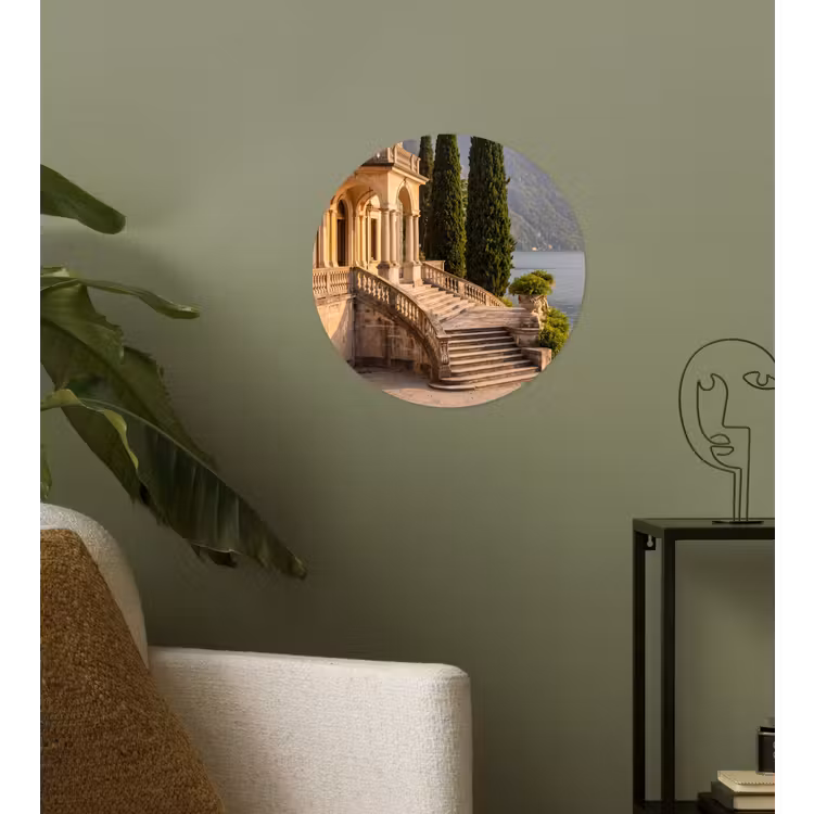 Runde Tapete - Villa – Wasser – Treppen - Villa - water -trappen Wandcirkel behangsticker klein
