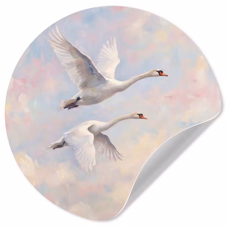Vogel - Vliegend - Lucht - Modern - Pastel Wandcirkel behangsticker klein -3d