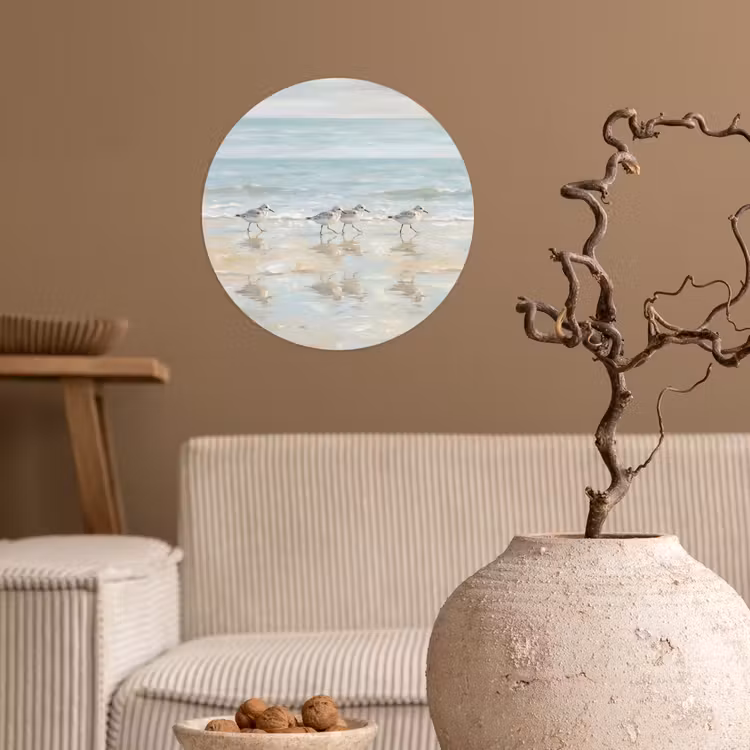Vogels - Strand - Zee Wandcirkel behangsticker klein -sfeer1