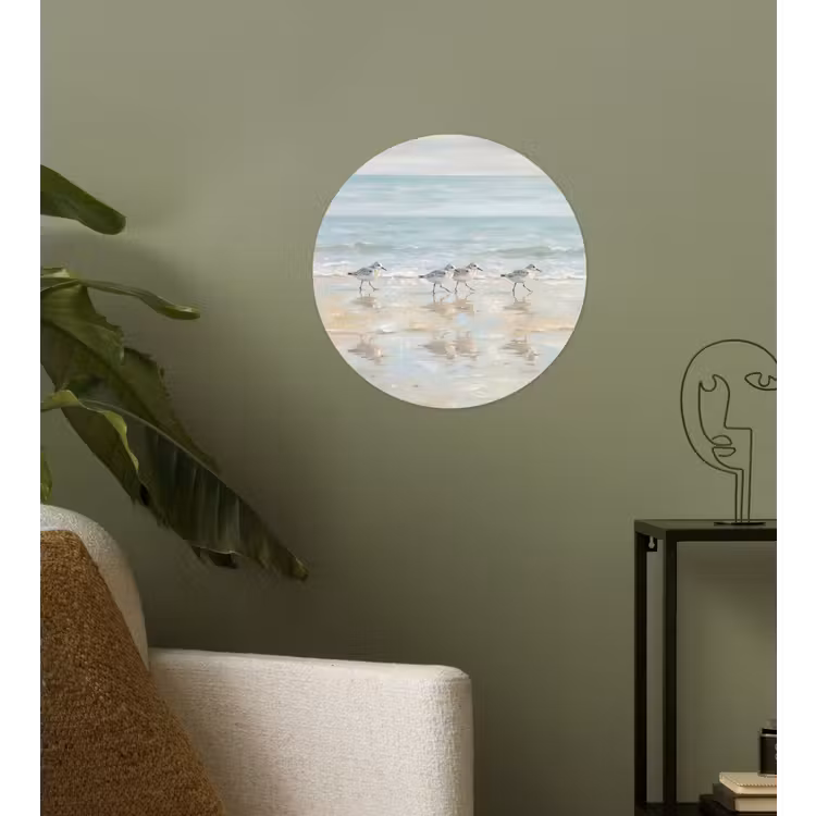 Vogels - Strand - Zee Wandcirkel behangsticker klein -sfeer2
