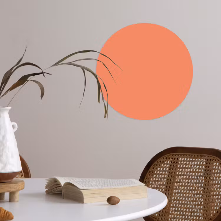 Warm - Clay - Terracotta Wandcirkel behangsticker klein 186 -sfeer3