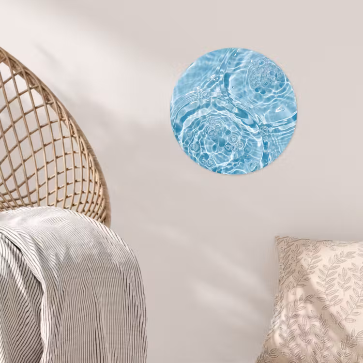 Water - Blauw - bubbels Wandcirkel behangsticker klein -sfeer4