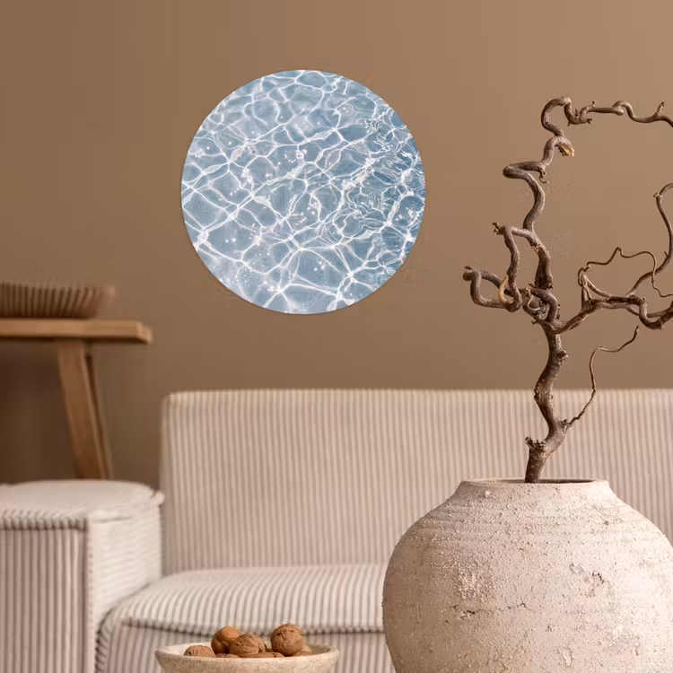 Water - Reflectie - Zonlicht Wandcirkel behangsticker klein -sfeer1