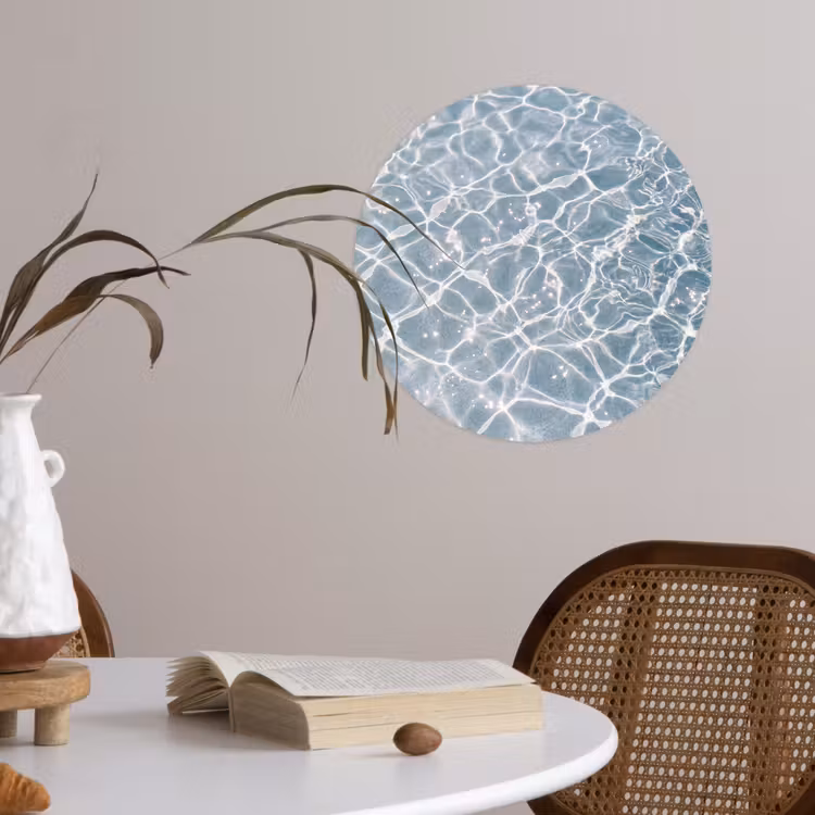 Water - Reflectie - Zonlicht Wandcirkel behangsticker klein -sfeer3
