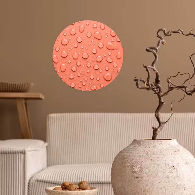 Water - Druppels - Roze Wandcirkel behangsticker klein -sfeer1