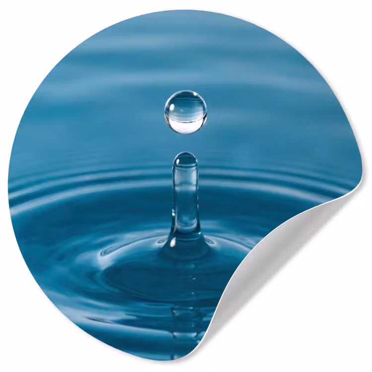 Waterdruppel - Water - Oppervlakte Wandcirkel behangsticker klein -3d
