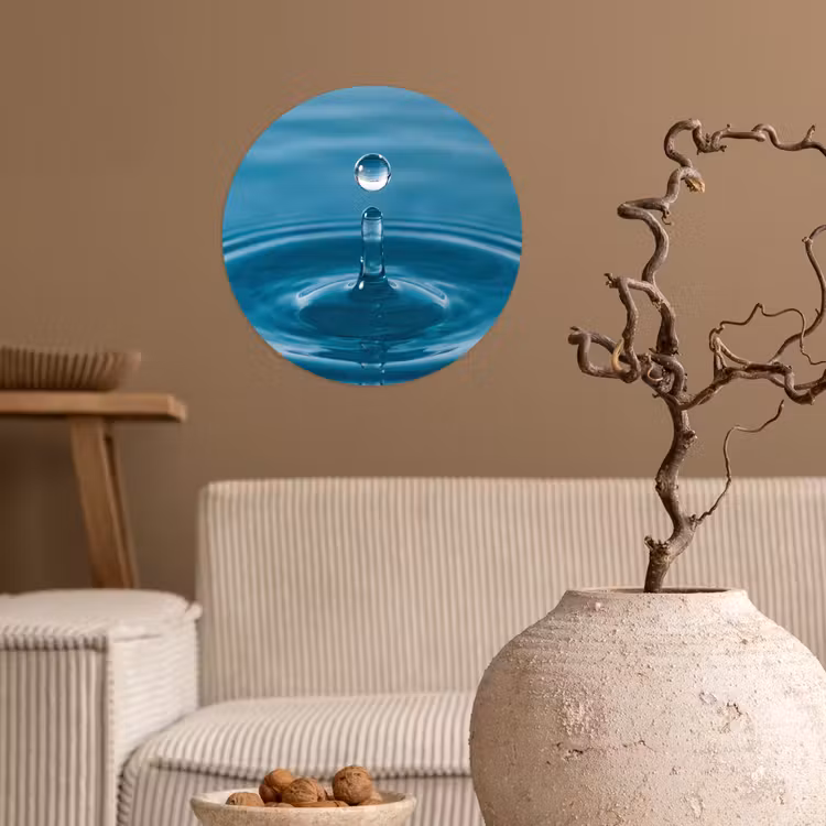 Waterdruppel - Water - Oppervlakte Wandcirkel behangsticker klein -sfeer1