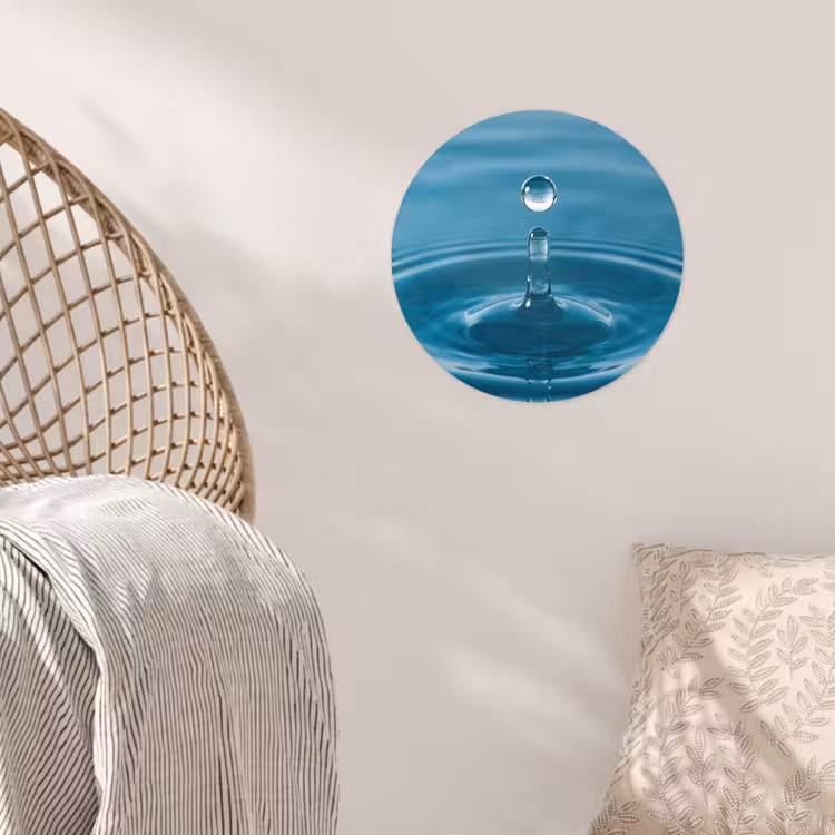 Waterdruppel - Water - Oppervlakte Wandcirkel behangsticker klein -sfeer4