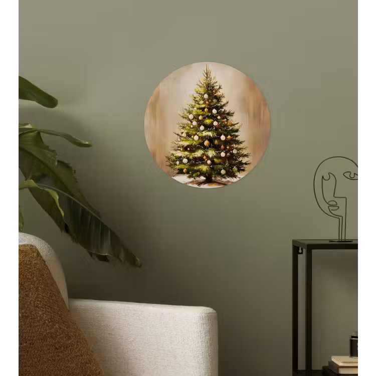 Kerst - Sfeer - Groen Wandcirkel behangsticker klein -sfeer2