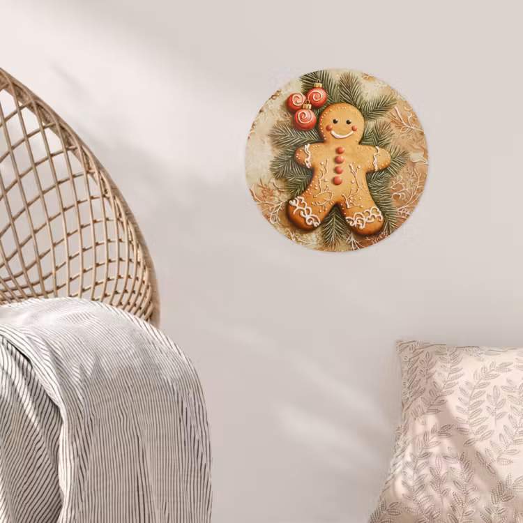 Kerstmis - Koekje - Poppetje - Speculaas Wandcirkel behangsticker klein -sfeer4