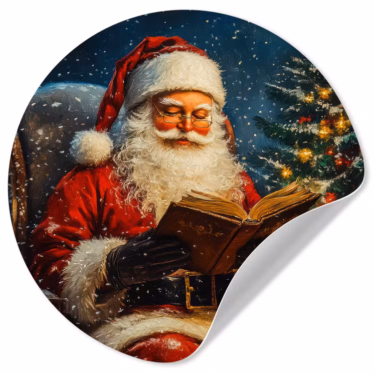 Kerstman - Kerst - Winter - Kerstboom Wandcirkel behangsticker klein -3d