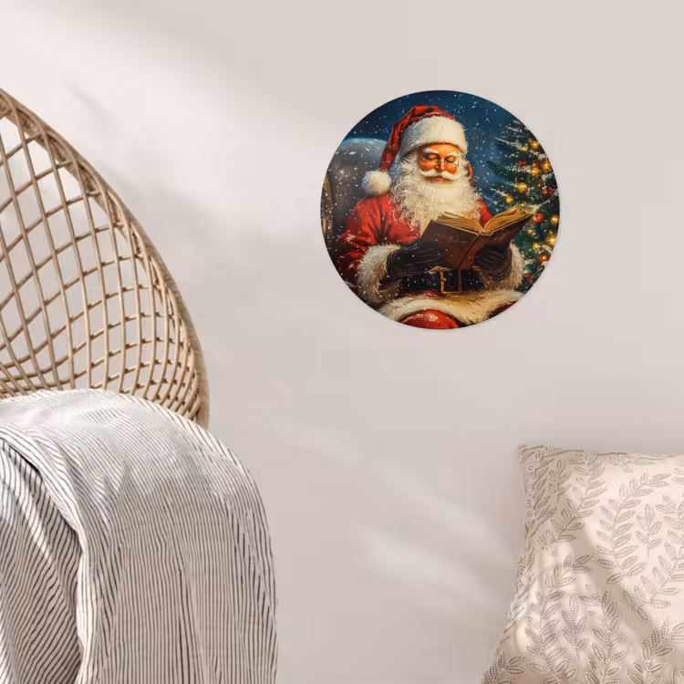 Kerstman - Kerst - Winter - Kerstboom Wandcirkel behangsticker klein -sfeer4