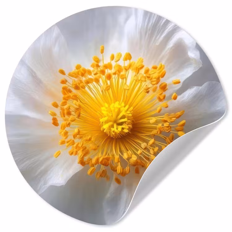 Wit - Bloem - Elegant Wandcirkel behangsticker klein -3d