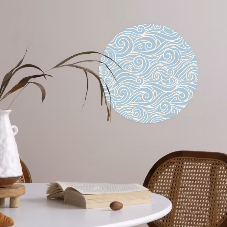 Golf - Abstract - Natuur - Modern - Blauw Wandcirkel behangsticker klein -sfeer3