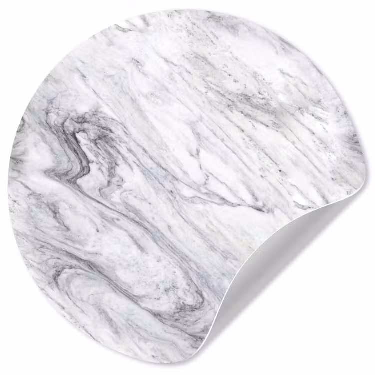Wervelende - Grijsstructuur - Marmer - Wit Wandcirkel behangsticker klein 186 -3d