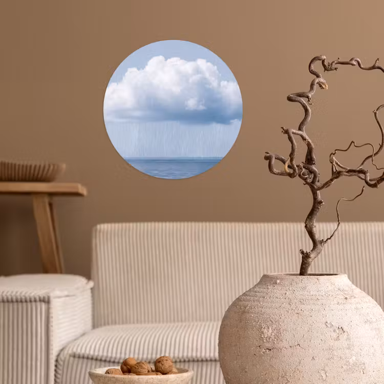 Runde Tapete - Wolke – Regen – Natur - Wolk - Regen - Natuur Wandcirkel behangsticker klein