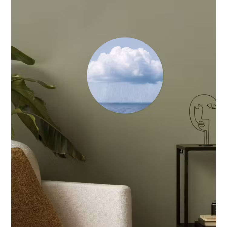 Runde Tapete - Wolke – Regen – Natur - Wolk - Regen - Natuur Wandcirkel behangsticker klein