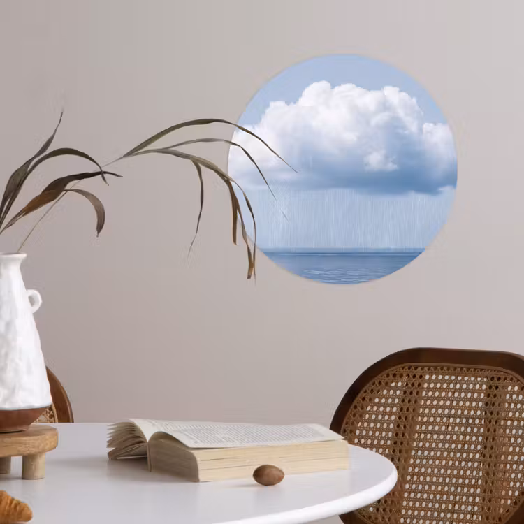 Runde Tapete - Wolke – Regen – Natur - Wolk - Regen - Natuur Wandcirkel behangsticker klein