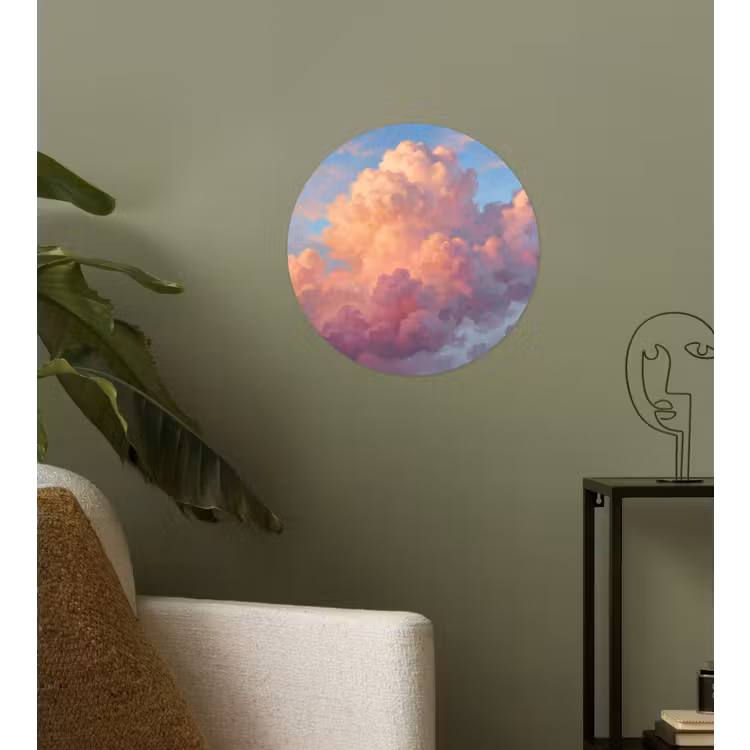 Wolken - Lucht - Natuur - Abstract - Kleurrijk Wandcirkel behangsticker klein -sfeer2